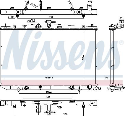 Nissens 606822 - Радіатор, охолодження двигуна autocars.com.ua