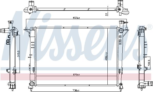 Nissens 606824 - Радіатор, охолодження двигуна autocars.com.ua