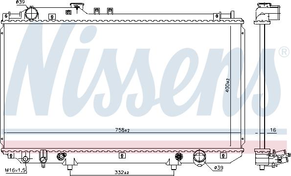 Nissens 606839 - Радіатор, охолодження двигуна autocars.com.ua