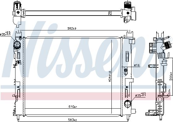 Nissens 606845 - Радіатор, охолодження двигуна autocars.com.ua