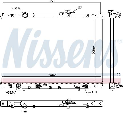 Nissens 606853 - Радіатор, охолодження двигуна autocars.com.ua