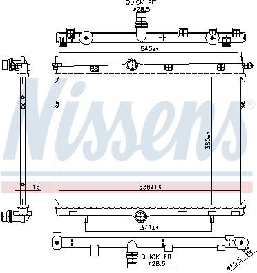 Nissens 606859 - Радиатор, охлаждение двигателя avtokuzovplus.com.ua