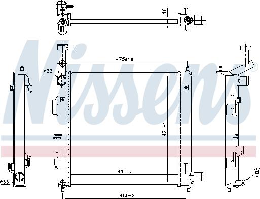 Nissens 606865 - Радіатор, охолодження двигуна autocars.com.ua