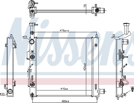 Nissens 606866 - Радіатор, охолодження двигуна autocars.com.ua