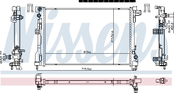 Nissens 606869 - Радіатор, охолодження двигуна autocars.com.ua