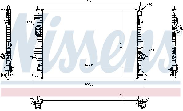 Nissens 606908 - Радиатор, охлаждение двигателя avtokuzovplus.com.ua