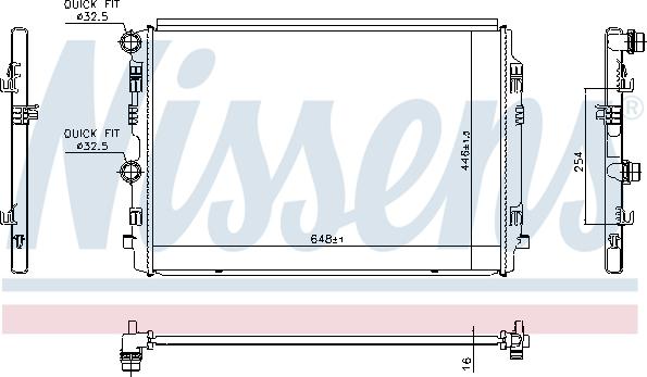 NISSENS 606911 - Радіатор, охолодження двигуна autocars.com.ua