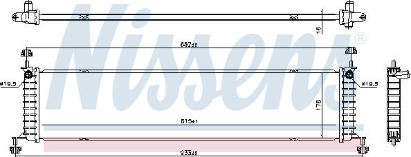 NISSENS 606915 - Радіатор, охолодження двигуна autocars.com.ua