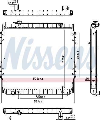 Nissens 606946 - Радіатор, охолодження двигуна autocars.com.ua