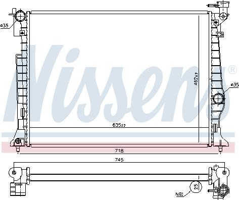 Nissens 606954 - Радіатор, охолодження двигуна autocars.com.ua