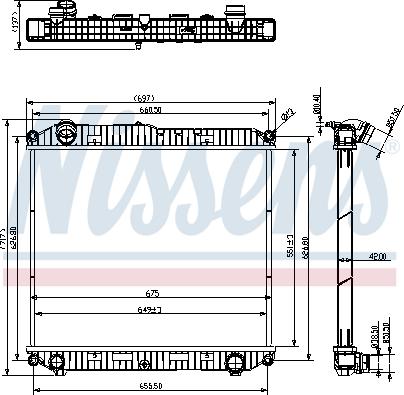 NISSENS 607022 - Радіатор, охолодження двигуна autocars.com.ua
