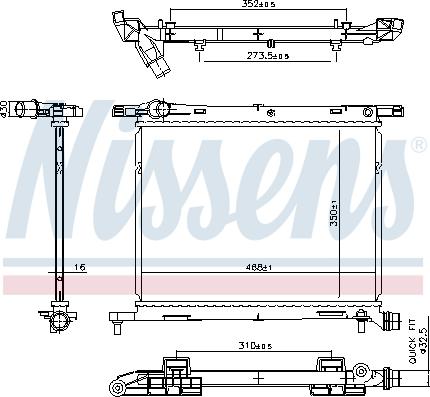 Nissens 607029 - Радіатор, охолодження двигуна autocars.com.ua