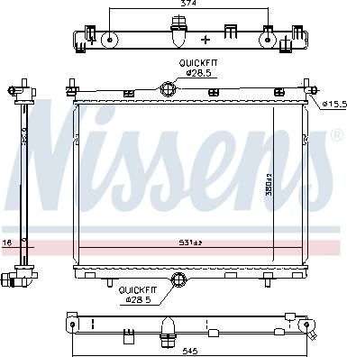 Nissens 607030 - Радиатор, охлаждение двигателя avtokuzovplus.com.ua