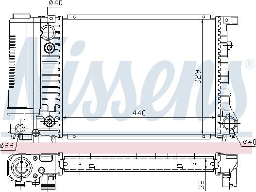 Nissens 60703A - Радіатор, охолодження двигуна autocars.com.ua