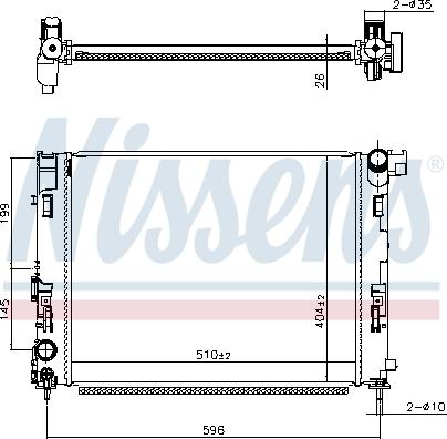 NISSENS 607086 - Радіатор, охолодження двигуна autocars.com.ua