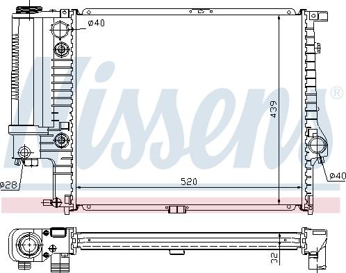 Nissens 60709A - Радіатор, охолодження двигуна autocars.com.ua