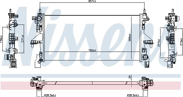 NISSENS 607131 - Радіатор, охолодження двигуна autocars.com.ua