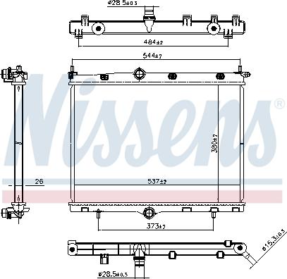 NISSENS 607246 - Радіатор, охолодження двигуна autocars.com.ua