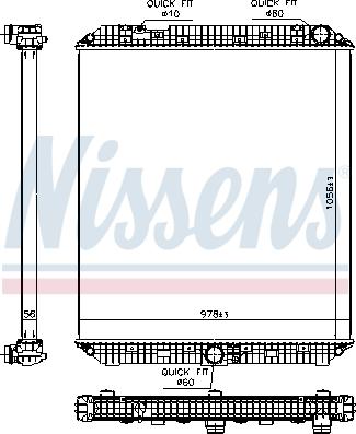 Nissens 607272 - Радіатор, охолодження двигуна autocars.com.ua