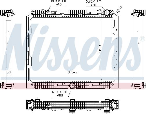 Nissens 607273 - Радіатор, охолодження двигуна autocars.com.ua