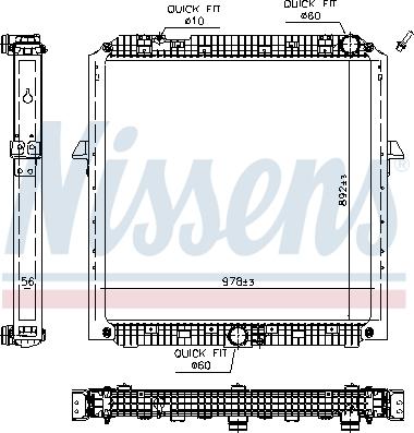 Nissens 607284 - Радіатор, охолодження двигуна autocars.com.ua