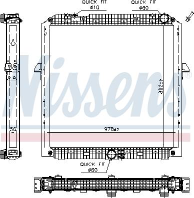 Nissens 607285 - Радіатор, охолодження двигуна autocars.com.ua