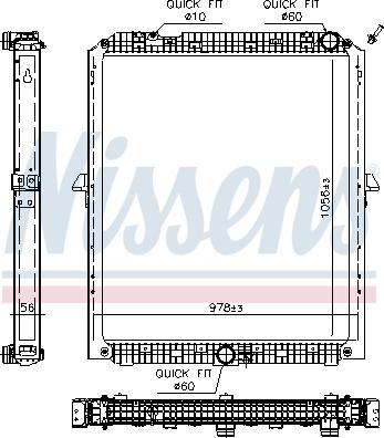 Nissens 607286 - Радіатор, охолодження двигуна autocars.com.ua