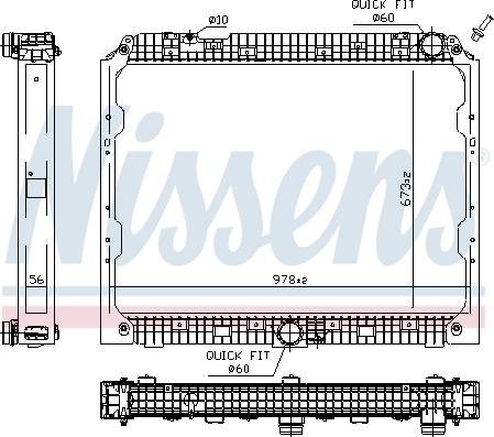 Nissens 607287 - Радіатор, охолодження двигуна autocars.com.ua