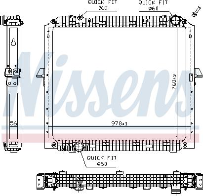 Nissens 607288 - Радіатор, охолодження двигуна autocars.com.ua