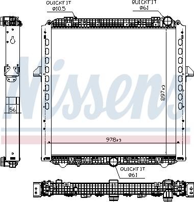 Nissens 607289 - Радіатор, охолодження двигуна autocars.com.ua