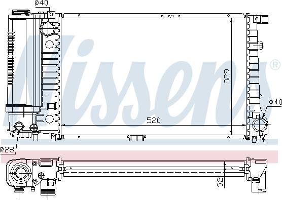 Nissens 60736A - Радіатор, охолодження двигуна autocars.com.ua