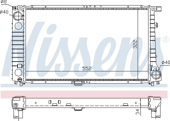 Nissens 60744A - Радіатор, охолодження двигуна autocars.com.ua