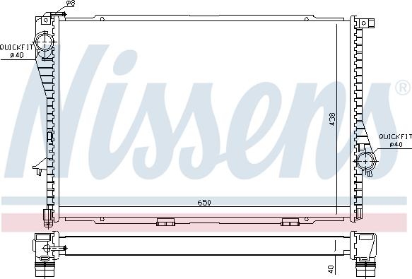 Nissens 60754A - Радіатор, охолодження двигуна autocars.com.ua