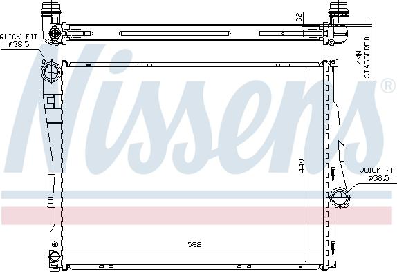 Nissens 60782A - Радиатор, охлаждение двигателя avtokuzovplus.com.ua