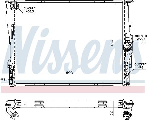 Nissens 60786A - Радіатор, охолодження двигуна autocars.com.ua