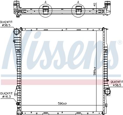 Nissens 60787A - Радіатор, охолодження двигуна autocars.com.ua