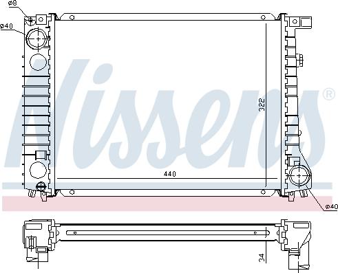 Nissens 60797 - Радіатор, охолодження двигуна autocars.com.ua