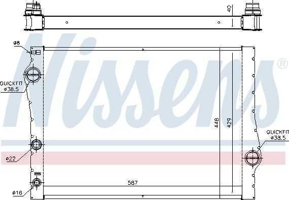 Nissens 60823 - Радіатор, охолодження двигуна autocars.com.ua