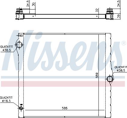 Nissens 60825 - Радиатор, охлаждение двигателя avtokuzovplus.com.ua