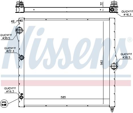 Nissens 60827 - Радиатор, охлаждение двигателя avtokuzovplus.com.ua