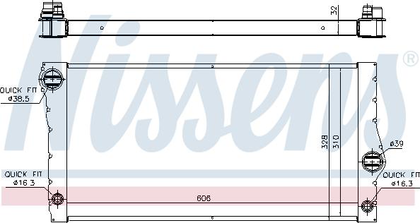 Nissens 60828 - Радіатор, охолодження двигуна autocars.com.ua