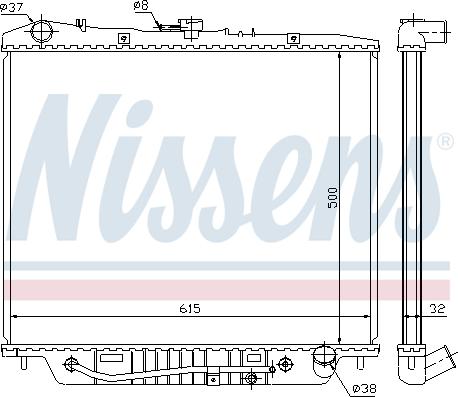 Nissens 60852 - Радiатор autocars.com.ua