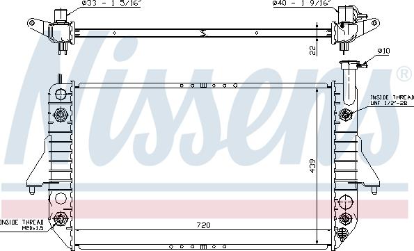 Nissens 60908 - Радіатор, охолодження двигуна autocars.com.ua