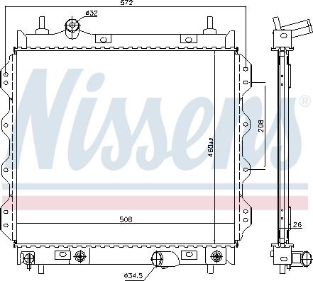 Nissens 61002 - Радиатор, охлаждение двигателя avtokuzovplus.com.ua