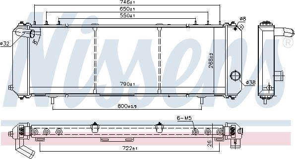 Nissens 61008 - Радіатор, охолодження двигуна autocars.com.ua