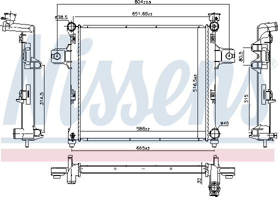 Nissens 61038 - Радiатор autocars.com.ua