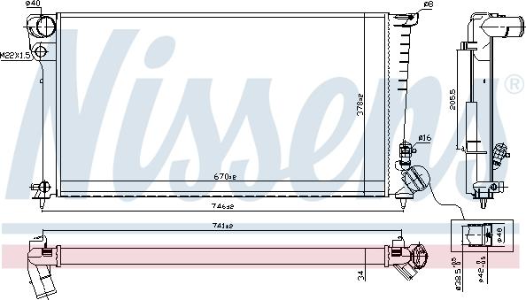 Nissens 61326A - Радіатор, охолодження двигуна autocars.com.ua