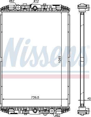 Nissens 614170 - Радіатор, охолодження двигуна autocars.com.ua