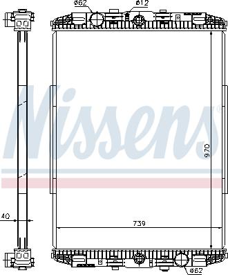 Nissens 614190 - Радіатор, охолодження двигуна autocars.com.ua