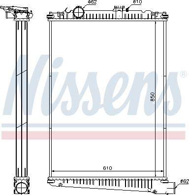 Nissens 614410 - Радіатор, охолодження двигуна autocars.com.ua